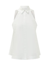 BOSS - Becola Sleeveless Top with Collar and Buttons - White - LIDIASHOPPING® - Official Website