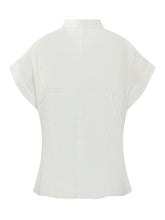 BOSS - High Neck Pleated Blouse - White - LIDIASHOPPING® - Official Website