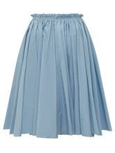 AMI ALEXANDRE MATTIUSSI - Midi A Line Skirt with Gathered Waist - Blue - LIDIASHOPPING® - Official Website