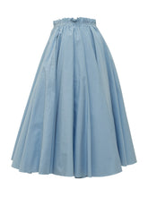 AMI ALEXANDRE MATTIUSSI - Gonna Midi a Corolle con Vita Arricciata - Blu - LIDIASHOPPING® - Official Website