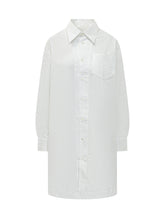 AMI ALEXANDRE MATTIUSSI - Abito Camicia Lungo con Tasca - Bianco | Lidia Shopping ® | Official Website