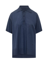 AMI ALEXANDRE MATTIUSSI - Short Sleeve Polo with Buttons - Blue - LIDIASHOPPING® - Official Website