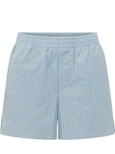 AMI ALEXANDRE MATTIUSSI - Elasticated Striped Shorts - Blue - LIDIASHOPPING® - Official Website
