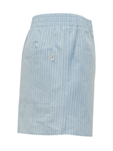 AMI ALEXANDRE MATTIUSSI - Elasticated Striped Shorts - Blue - LIDIASHOPPING® - Official Website