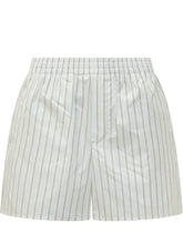 AMI ALEXANDRE MATTIUSSI - Striped Shorts with Elasticated Waist - White - LIDIASHOPPING® - Official Website