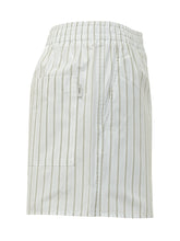 AMI ALEXANDRE MATTIUSSI - Striped Shorts with Elasticated Waist - White - LIDIASHOPPING® - Official Website
