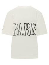 AMI ALEXANDRE MATTIUSSI - T-shirt Boxy con Logo Frontale - Beige | Lidia Shopping | Official Website