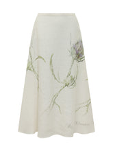 ALBERTA FERRETTI - Midi Skirt with Floral Print - Beige - LIDIASHOPPING® - Official Website