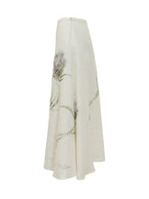 ALBERTA FERRETTI - Midi Skirt with Floral Print - Beige - LIDIASHOPPING® - Official Website