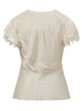 ALBERTA FERRETTI - Satin Shirt with Lace Insert - Beige - LIDIASHOPPING® - Official Website