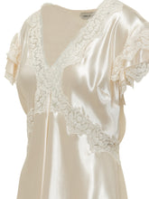 ALBERTA FERRETTI - Satin Shirt with Lace Insert - Beige - LIDIASHOPPING® - Official Website