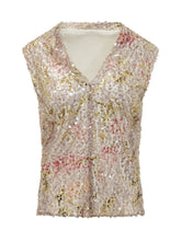 ALBERTA FERRETTI - Sequin Shirt with V Neck - Multicolor - LIDIASHOPPING® - Official Website