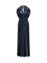 ALBERTA FERRETTI - Abito Lungo con Scollo Incrociato e Drappeggio - Blu | Lidia Shopping ® | Official Website
