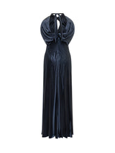 ALBERTA FERRETTI - Abito Lungo con Scollo Incrociato e Drappeggio - Blu | Lidia Shopping ® | Official Website