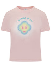 CASABLANCA - Smiley Fitted T-shirt - Pink - LIDIASHOPPING® - Official Website