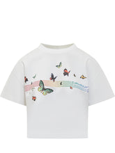 CASABLANCA - Butterfly Boxy T-Shirt - White - LIDIASHOPPING® - Official Website