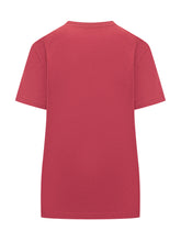 MONCLER - Short Sleeve T-Shirt with Embroidered Logo - Red - LIDIASHOPPING® - Official Website