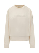 MONCLER - Crewneck Sweatshirt With Front Embroidery - Beige - LIDIASHOPPING® - Official Website