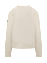 MONCLER - Crewneck Sweatshirt With Front Embroidery - Beige - LIDIASHOPPING® - Official Website