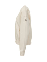 MONCLER - Crewneck Sweatshirt With Front Embroidery - Beige - LIDIASHOPPING® - Official Website