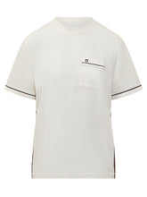 FERRAGAMO - T-shirt with Chest Pocket and Contrast Details - White - LIDIASHOPPING® - Official Website