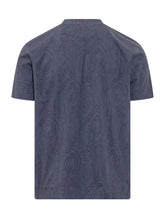 ETRO - Crew Neck T-shirt With Paisley Pattern - Blue - LIDIASHOPPING® - Official Website