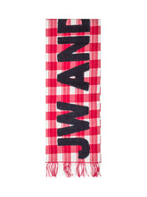 J.W. ANDERSON - Logo Check Scarf - Red - LIDIASHOPPING® - Official Website