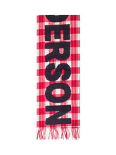 J.W. ANDERSON - Logo Check Scarf - Red - LIDIASHOPPING® - Official Website