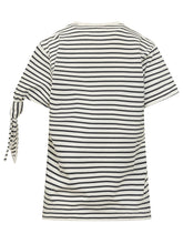 J.W. ANDERSON - T-shirt a Righe con Nodo sulla Manica - Bianco - LIDIASHOPPING® - Official Website