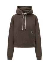 J.W. ANDERSON - Felpa Curved Hem con Cappuccio - Marrone - LIDIASHOPPING® - Official Website
