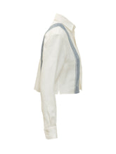 J.W. ANDERSON - Cropped Shirt with Collar and Side Band - White - LIDIASHOPPING® - Official Website