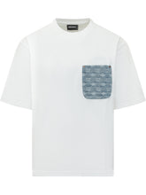 DSQUARED2 - T-shirt con Tasca in Denim Logo - Bianco | Lidia Shopping | Official Website