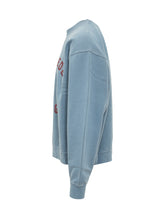DSQUARED2 - Short Wide Crew Neck Sweatshirt with Graphic Print - Blue - LIDIASHOPPING® - Official Website