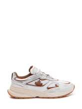 DSQUARED2 - Running Sneaker in Leather and Crackle-Effect Fabric - White - LIDIASHOPPING® - Official Website