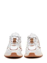 DSQUARED2 - Running Sneaker in Leather and Crackle-Effect Fabric - White - LIDIASHOPPING® - Official Website