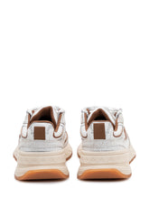 DSQUARED2 - Running Sneaker in Leather and Crackle-Effect Fabric - White - LIDIASHOPPING® - Official Website