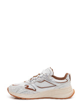 DSQUARED2 - Running Sneaker in Leather and Crackle-Effect Fabric - White - LIDIASHOPPING® - Official Website