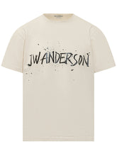 J.W. ANDERSON - T-shirt Circular con Logo Frontale - Bianco - LIDIASHOPPING® - Official Website