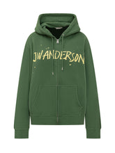 J.W. ANDERSON - Hooded Sweatshirt with Printed Logo - Green - LIDIASHOPPING® - Official Website