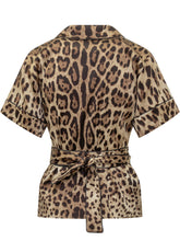 DOLCE & GABBANA - Camicia a Maniche Corte con Motivo Animalier - Marrone | Lidia Shopping | Official Website