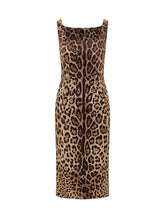 DOLCE & GABBANA - Sleeveless Animal Print Midi Dress - Brown - LIDIASHOPPING® - Official Website