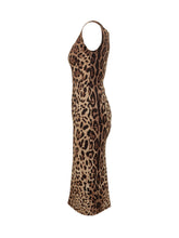 DOLCE & GABBANA - Sleeveless Animal Print Midi Dress - Brown - LIDIASHOPPING® - Official Website