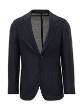 LARDINI - Giacca Liknit Monopetto - Blu - LIDIASHOPPING® - Official Website