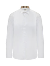 BURBERRY - Classic Shirt With Inner Check Detail - White - LIDIASHOPPING® - Official Website