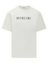 BURBERRY - Cotton T-Shirt With Front Logo - White - LIDIASHOPPING® - Official Website