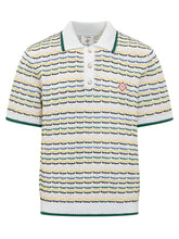 CASABLANCA - Short Sleeve Knit Polo - White - LIDIASHOPPING® - Official Website