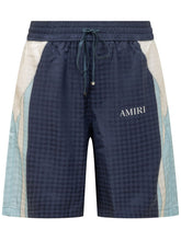 AMIRI - Quad Panel Shorts with Drawstring and Logo Print - Blue - LIDIASHOPPING® - Official Website