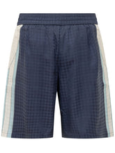 AMIRI - Quad Panel Shorts with Drawstring and Logo Print - Blue - LIDIASHOPPING® - Official Website