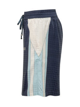 AMIRI - Quad Panel Shorts with Drawstring and Logo Print - Blue - LIDIASHOPPING® - Official Website