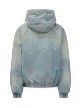 AMIRI - Felpa Denim Zip con Cappuccio e Tasche a Marsupio - Blu - LIDIASHOPPING® - Official Website